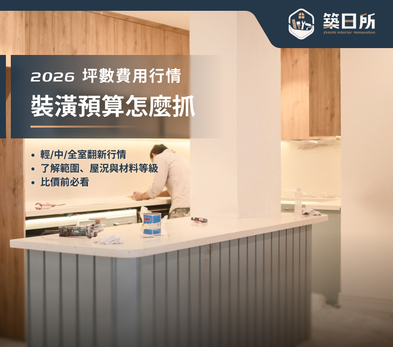 裝潢費用一坪多少？2026各坪數費用行情完整對照表
